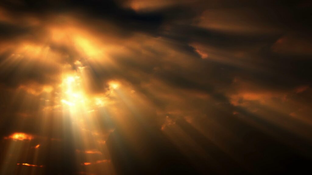 Golden Sunlight Through Stormy Skies 4K Video