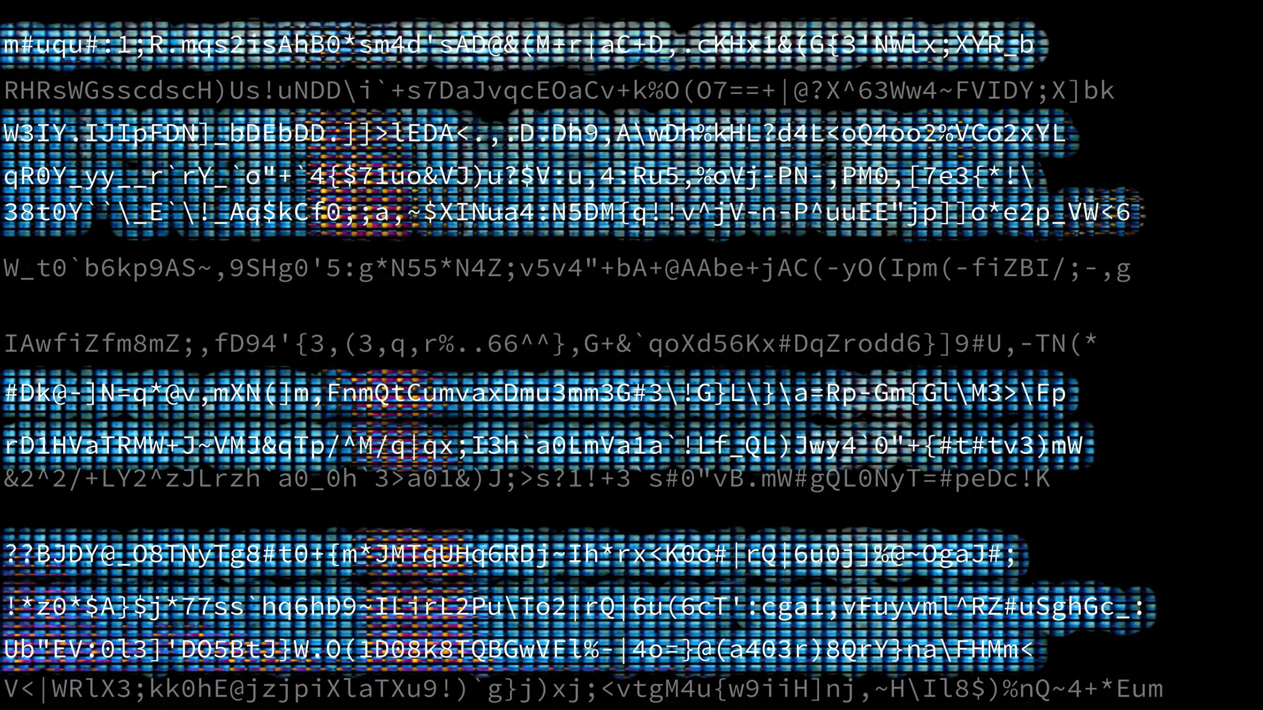 Glitchy Cyber Data Streams Displayed on Dark Video Background