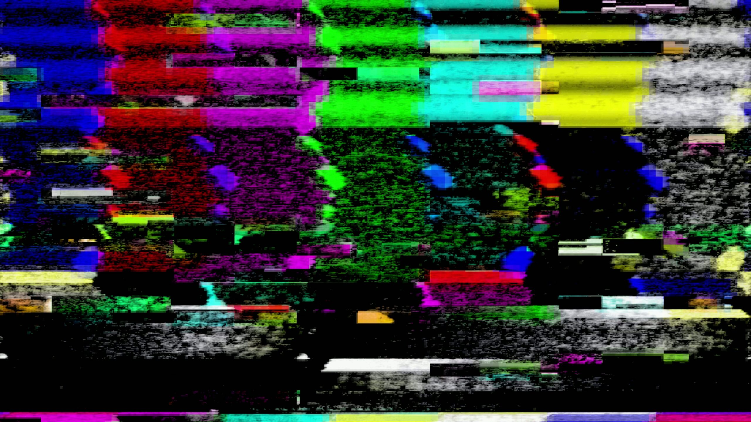 Dynamic glitch art 4K video loop featuring vibrant colors and digital chaotic lines.