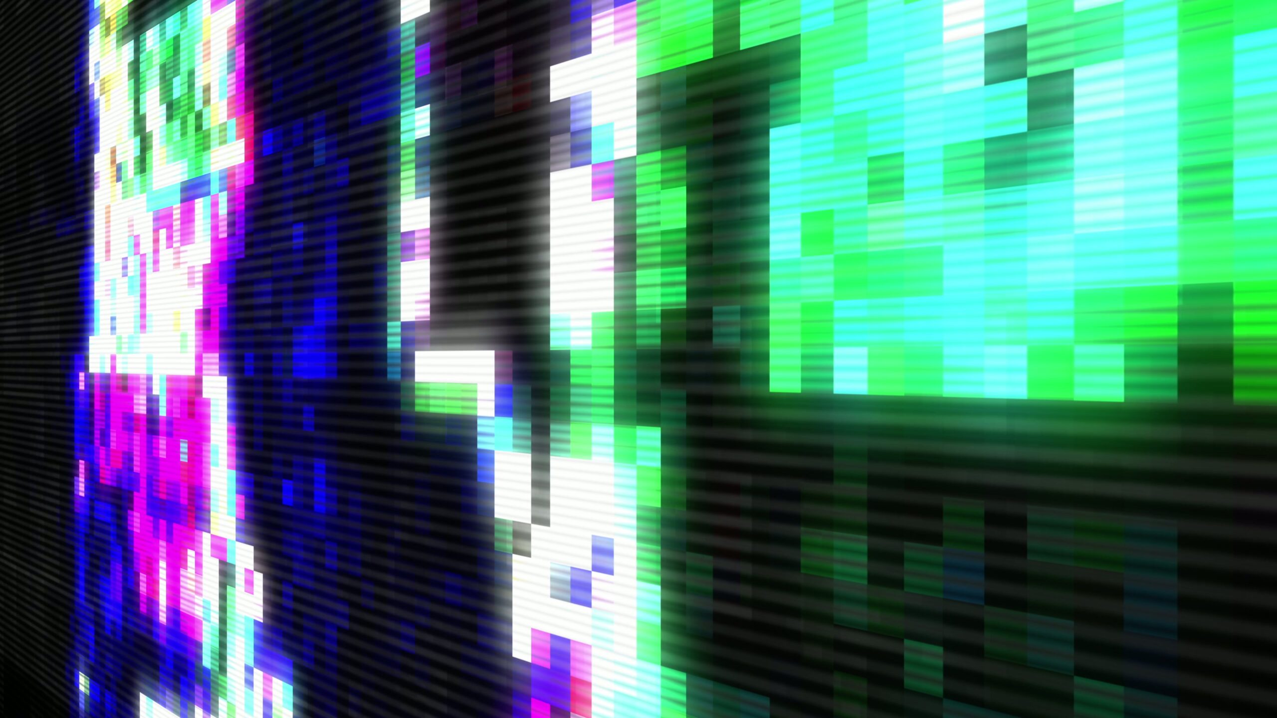 Vibrant and colorful 4K video loop of digital abstract pixel art.