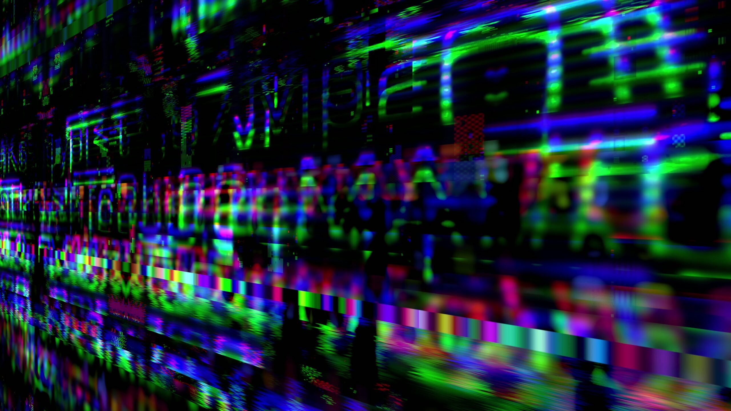 Vibrant digital glitch art 4K video loop with neon colors and distorted patterns.