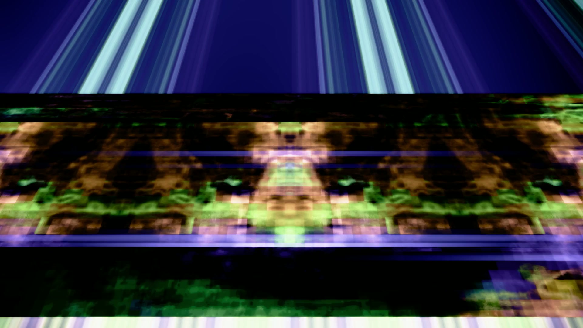 An abstract digital video loop featuring dynamic blue and green streaks with intersecting purple and earthy tones, creating a colorful and vibrant composition.
