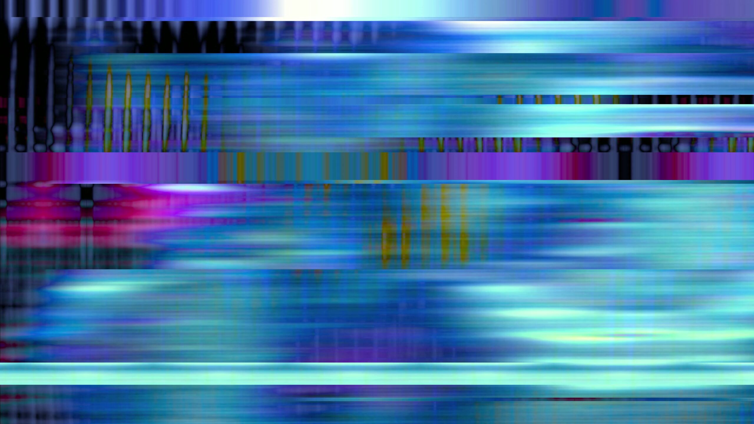 Vibrant abstract 4K video loop with colorful horizontal lines in blue, purple, teal, pink, and yellow hues creating a digital, glitch-inspired artwork.