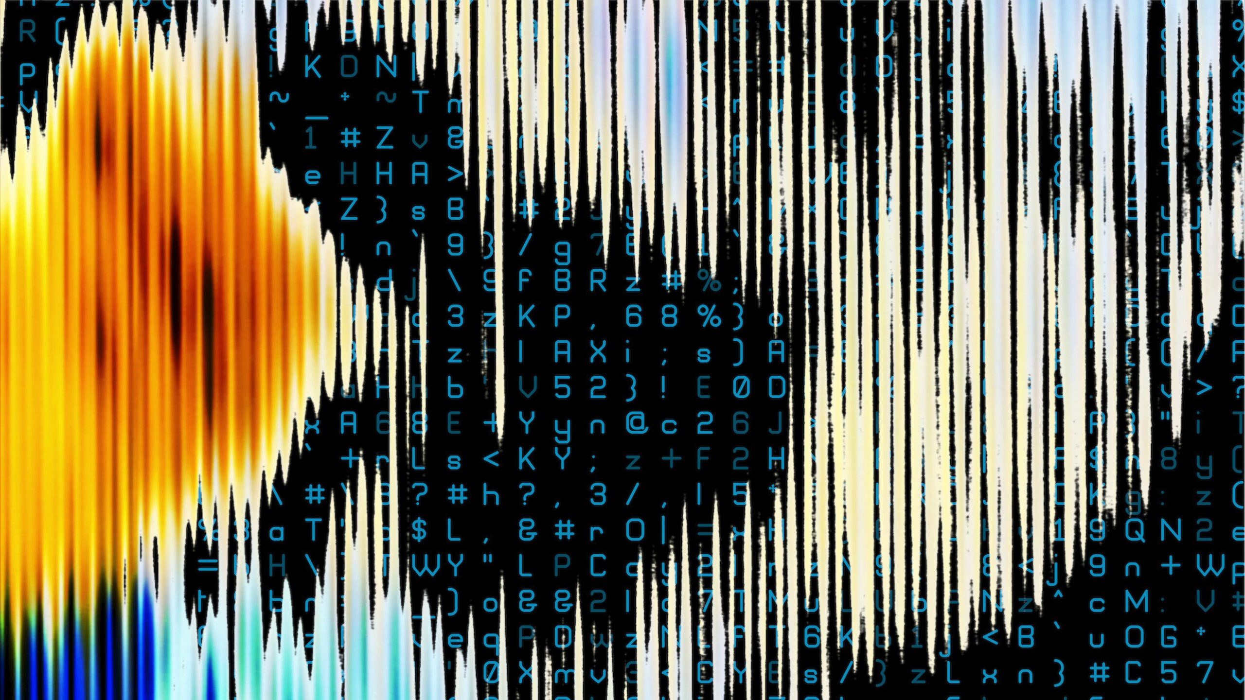 Blue Code Falls Amidst Orange Glow