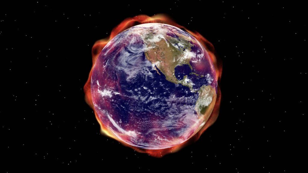 Earth Encircled by Fiery Glow Loop