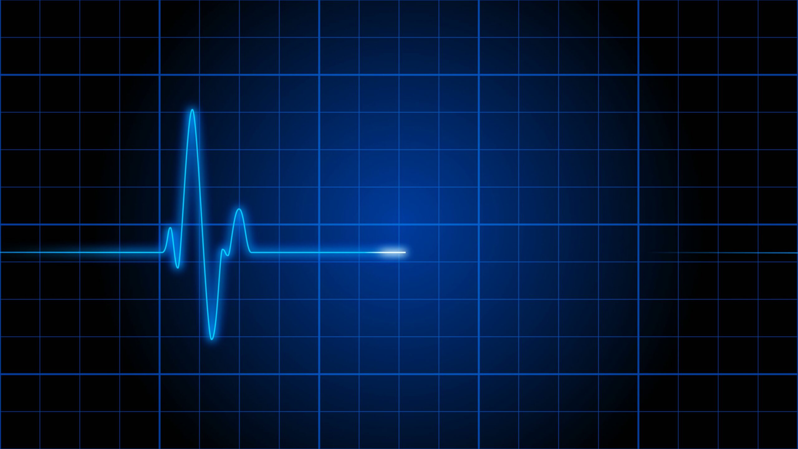 Blue Heartbeat on Grid Background Loop