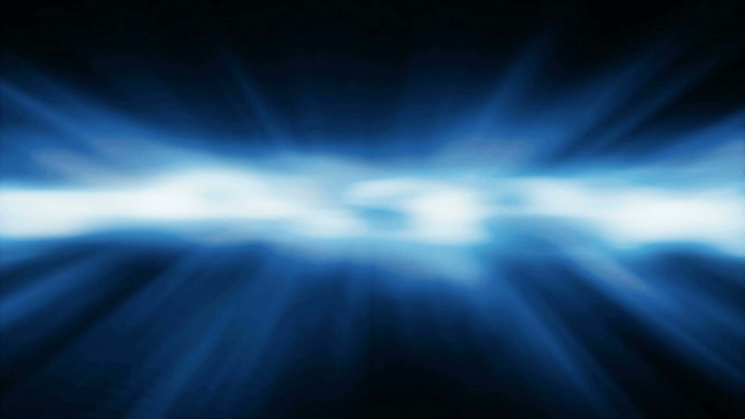 Abstract 4K video loop of blue and white energy waves on a dark background, creating a dynamic and calming visual effect.