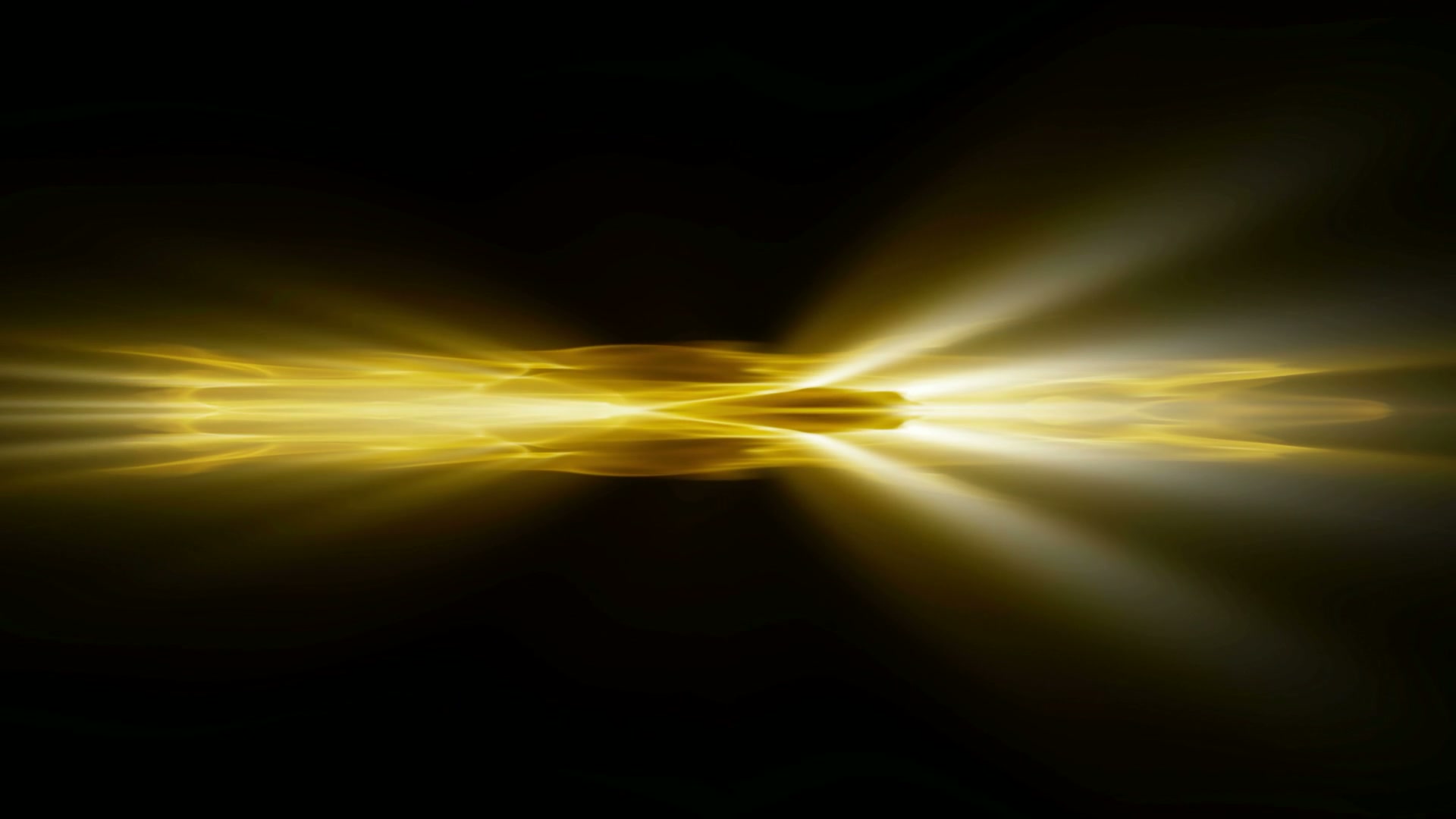 Abstract video loop of vibrant golden light beams radiating from a central point against a dark background, creating a striking and dynamic energy burst effect.
