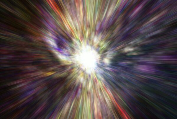 Vibrant 4K video loop abstract burst of colorful light with radiating lines.
