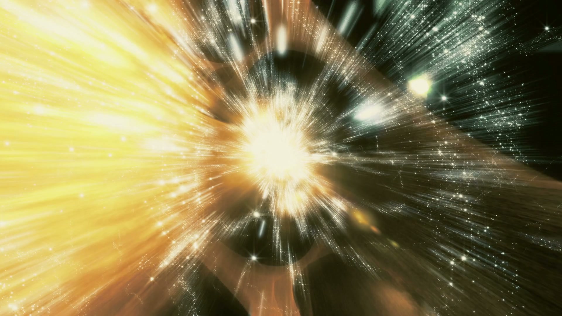 Vibrant abstract animation loop of a light burst, suggesting a cosmic explosion with bright rays radiating outward in a dynamic motion.