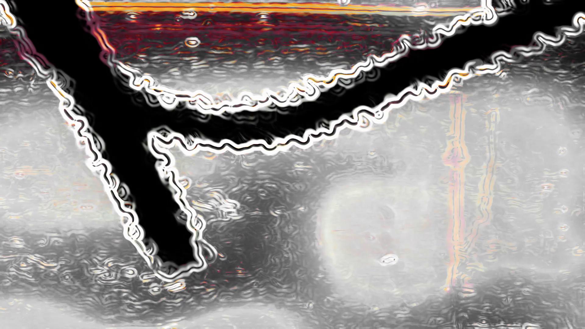 Glitched digital video loop featuring abstract geometric shapes and vibrant distortions evoking futuristic mechanics and surreal landscapes.