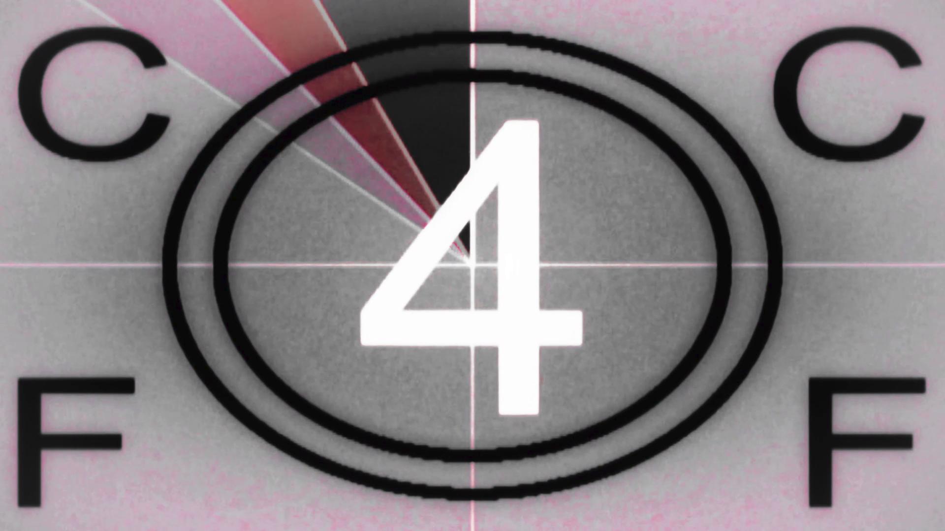 The HD video displays a stylized countdown sequence with bold white numerals against a dark background.