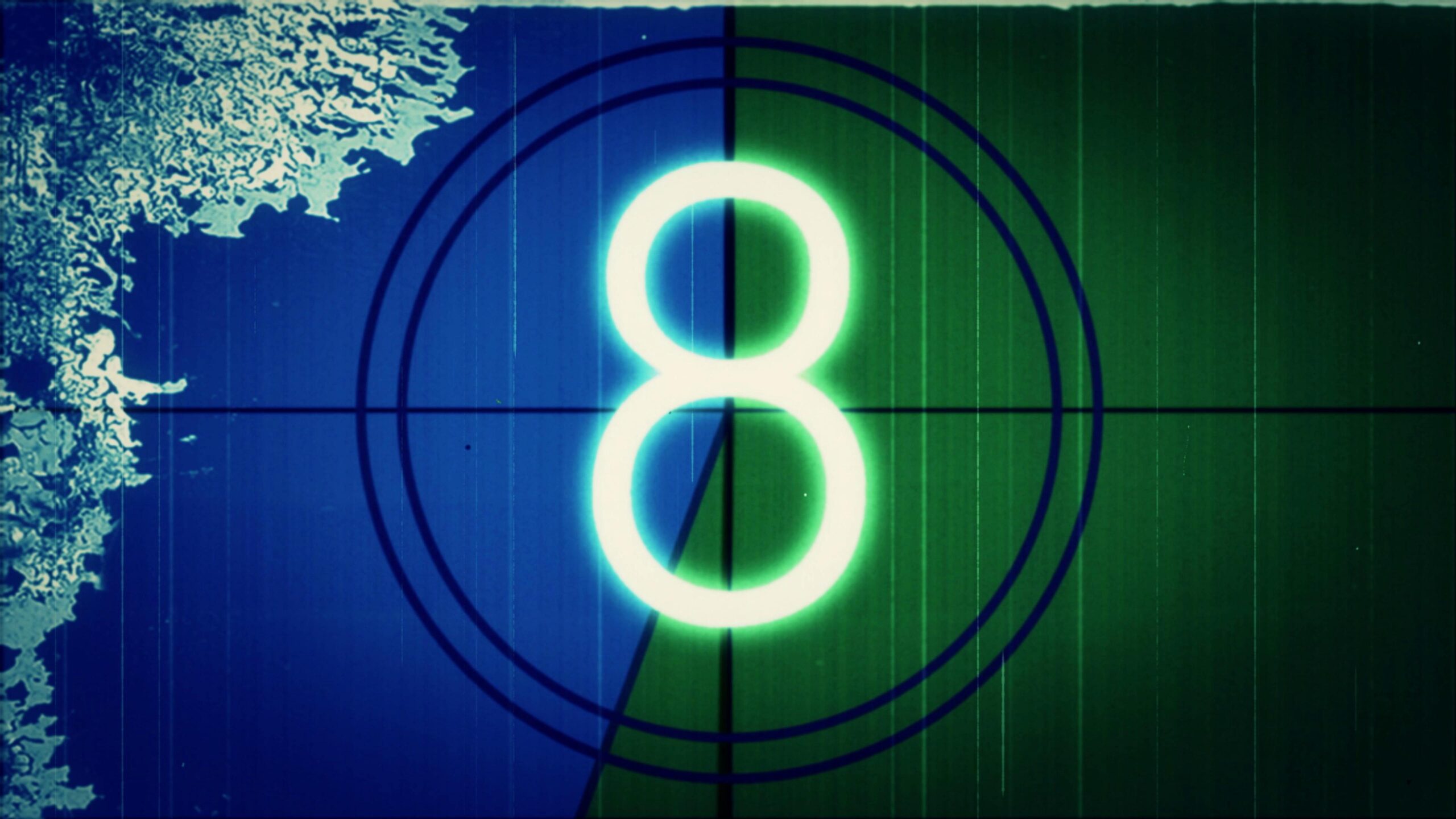 4K video vintage-style numeric display overlayed with target rings and Cyrillic text indicating service status change.