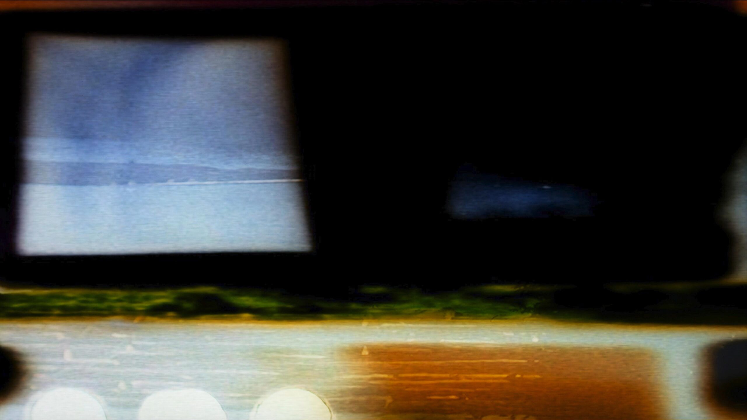 Vintage 16mm film leader with eerie glowing lines