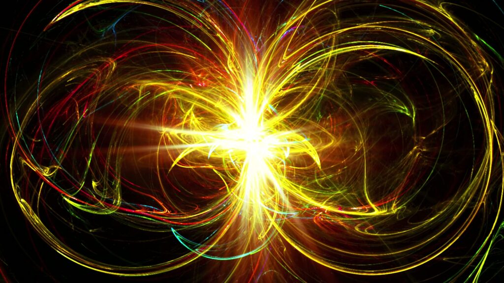 This animation loop features a mesmerizing display of vibrant colors, dominated by bright shades of yellow, red, and green.