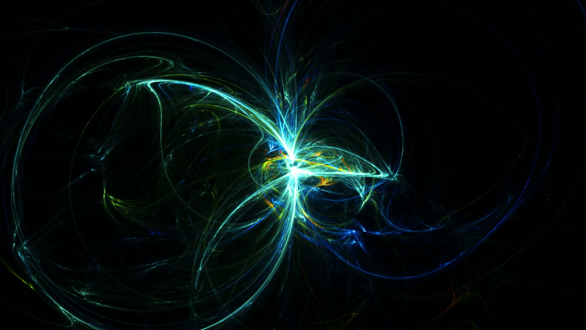 Vibrant abstract animation loop with swirling neon colors on a dark background, radiating energy reminiscent of a cosmic explosion.