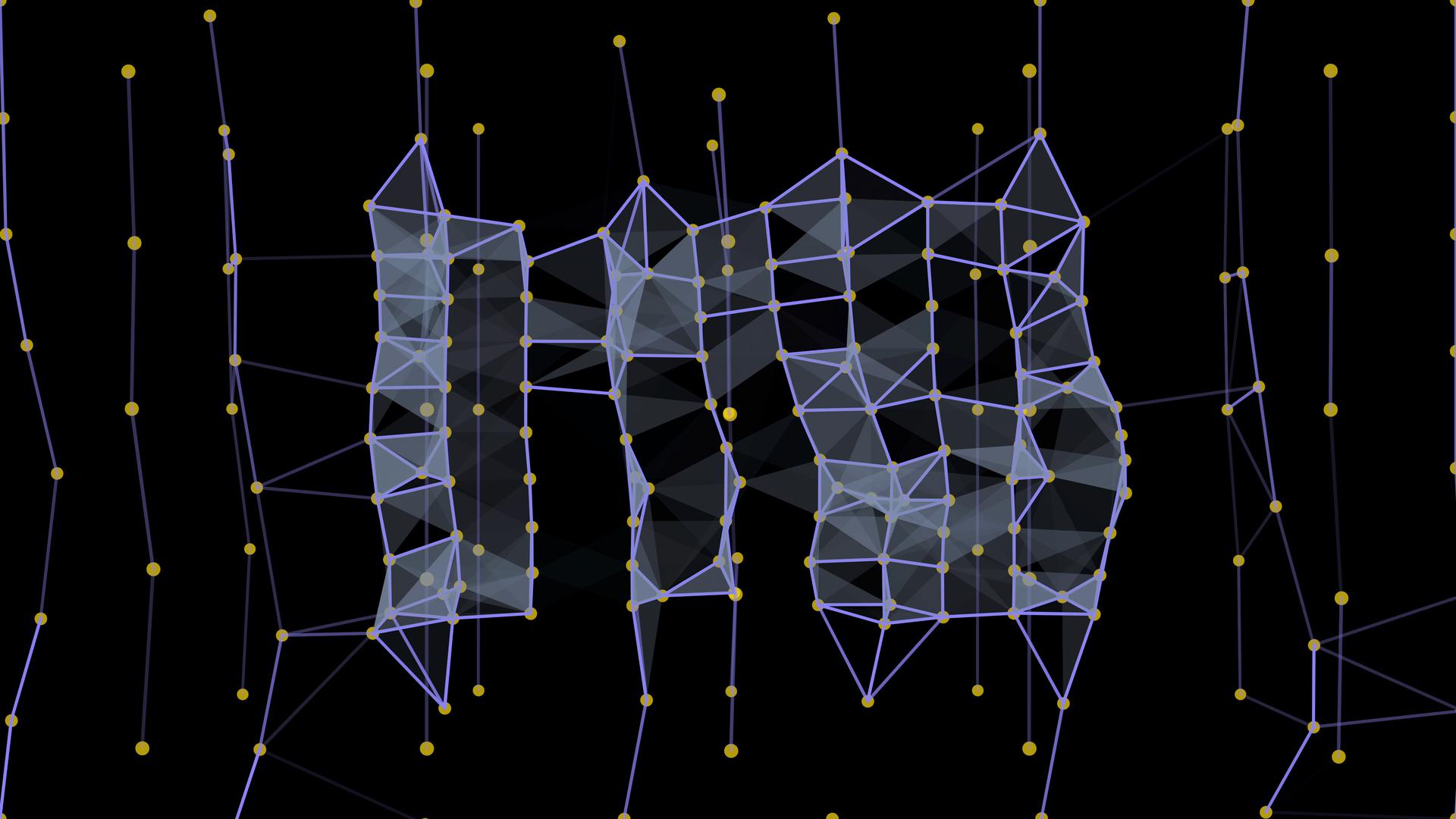 Abstract video loop of a geometric network with lines and nodes.