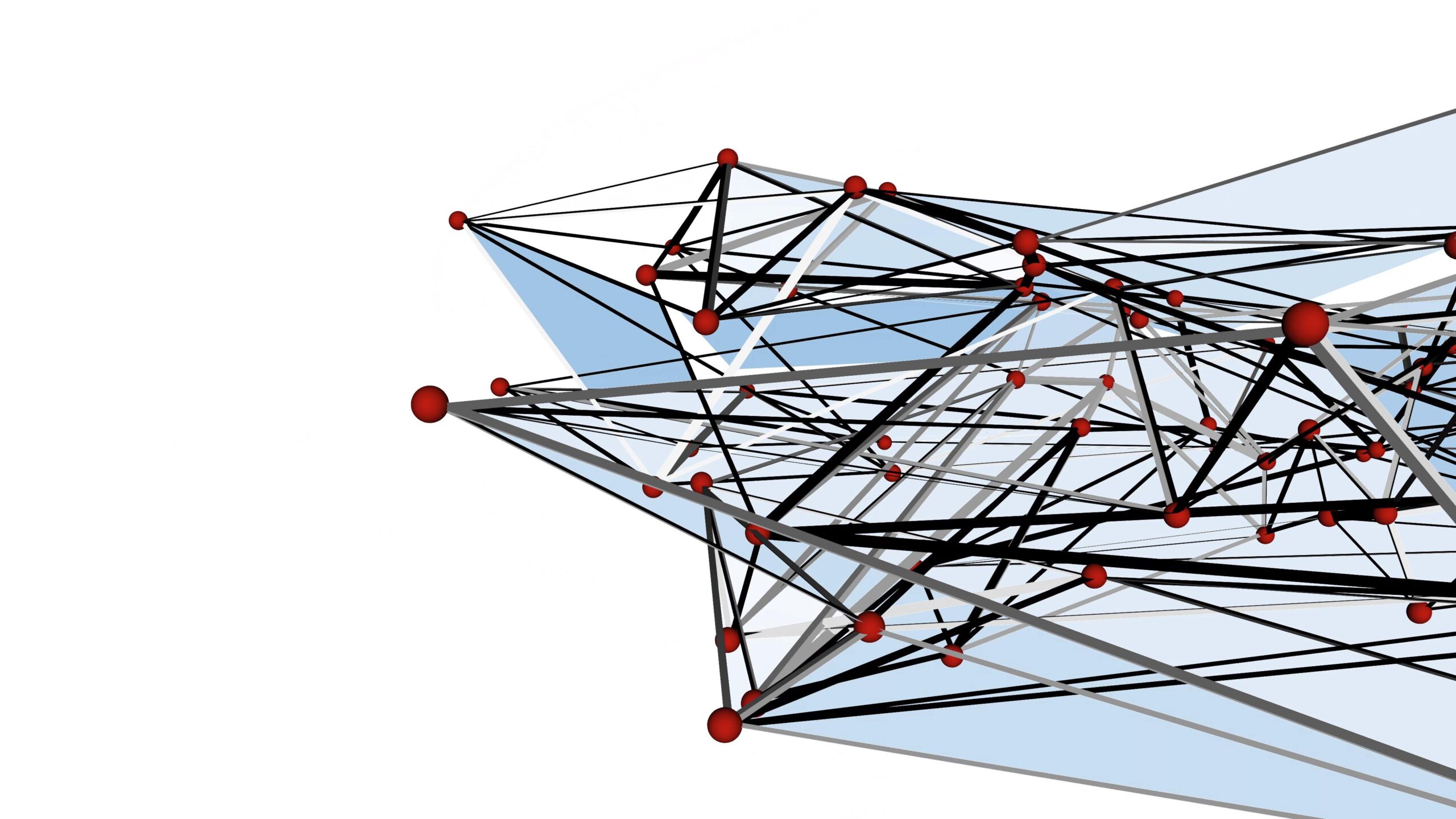 4K video loop of an abstract geometric network of interconnected nodes.