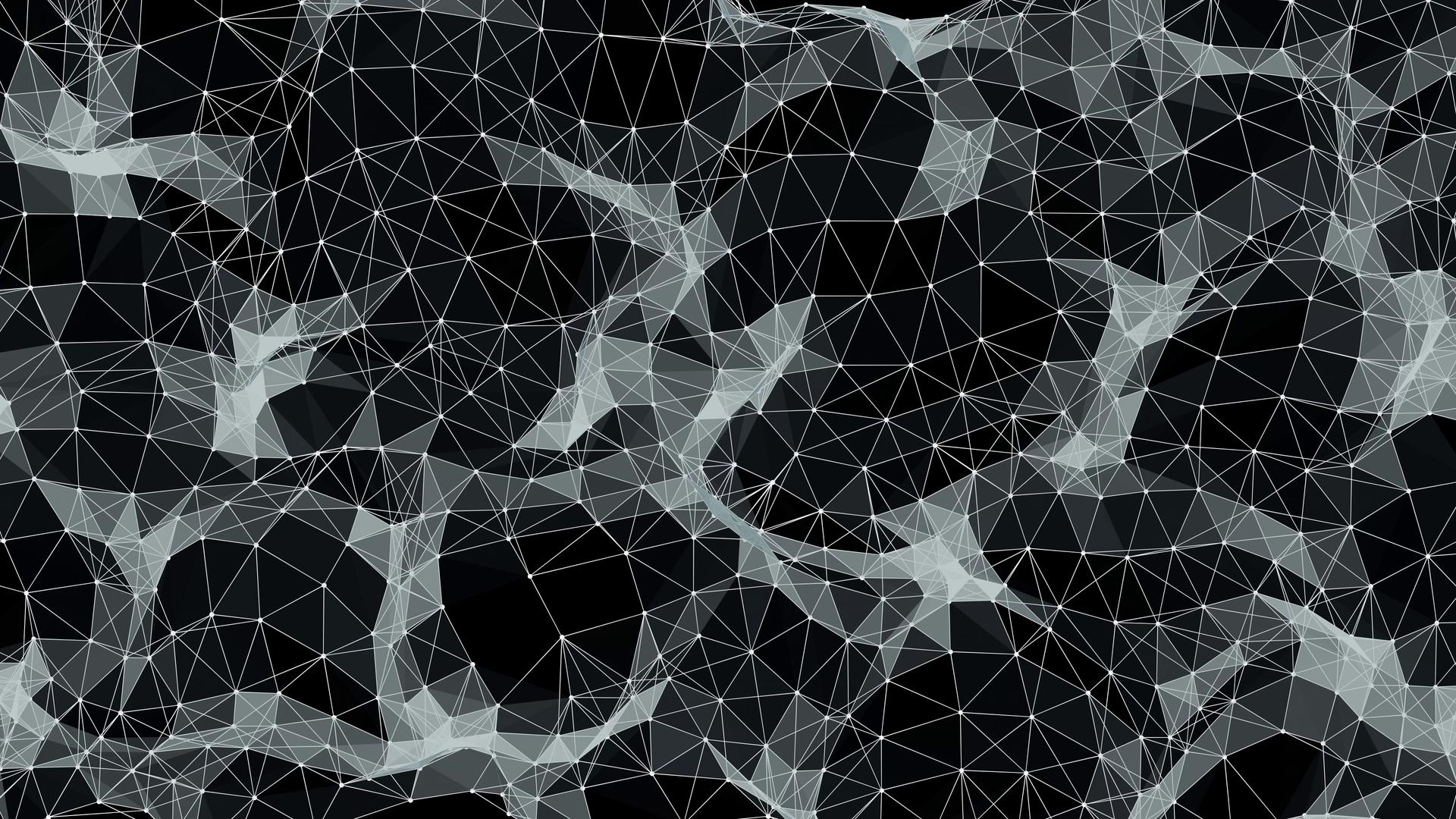 HD video loop of a complex geometric pattern with interconnected lines forming abstract shapes.