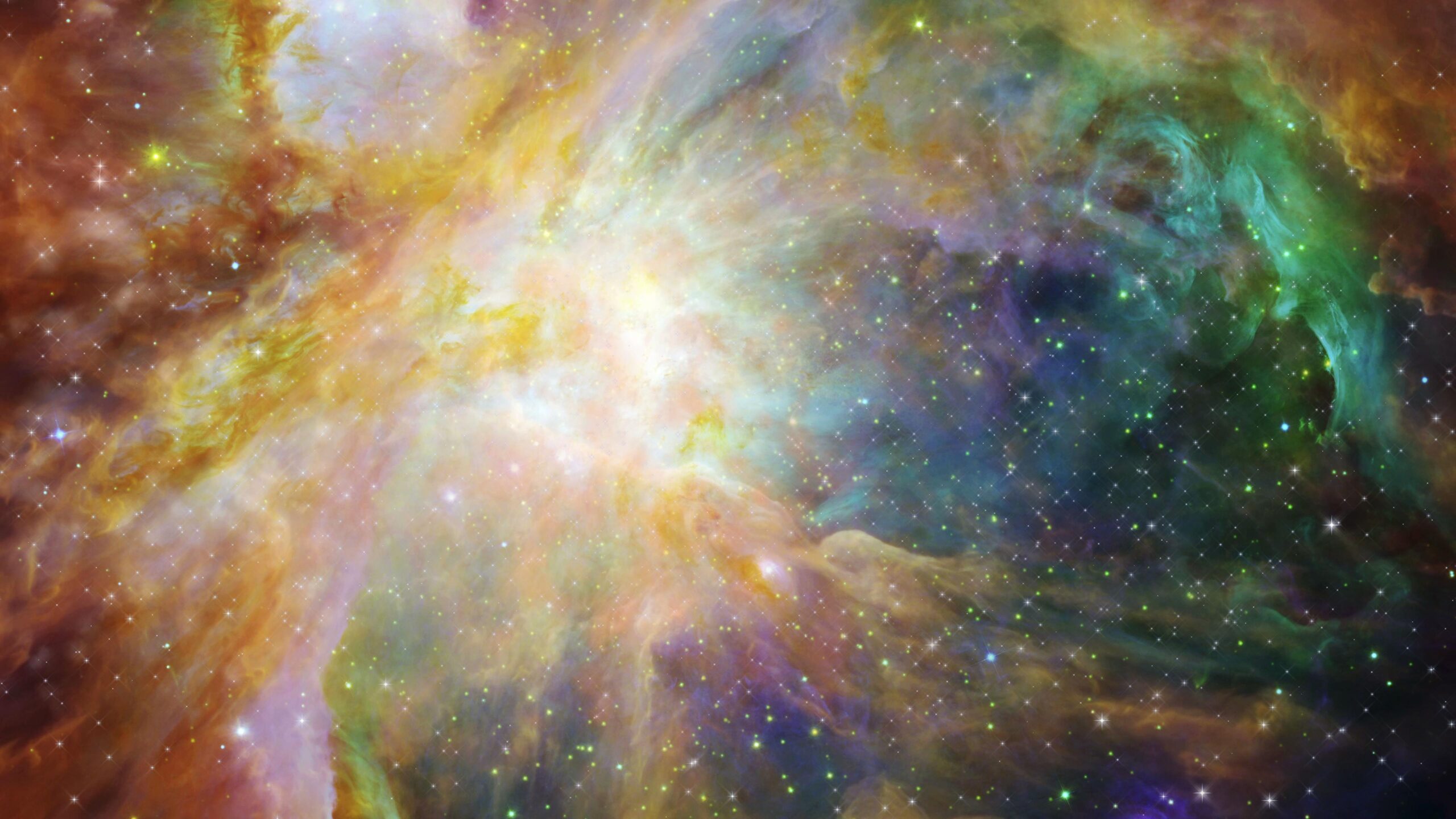 4K video of a colorful nebula space journey with stars scattered across the cosmic backdrop.