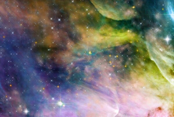 4K video of a stunningly colorful nebula filled with sparkling stars and swirling gases under deep-space illumination.