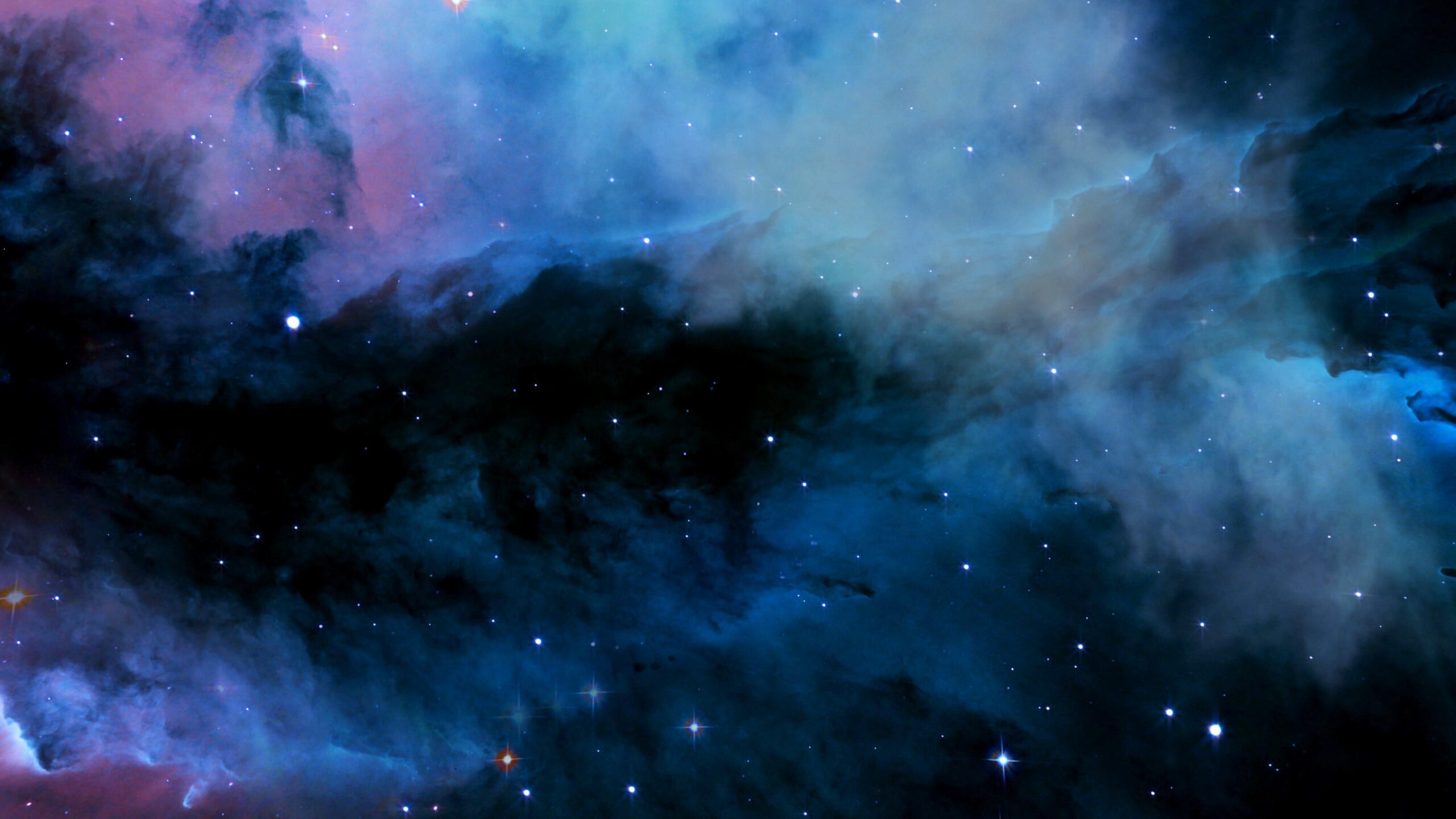 A stunning interstellar cloud bathed in vivid colors and twinkling stars, showcasing the majestic beauty of deep-space phenomena.