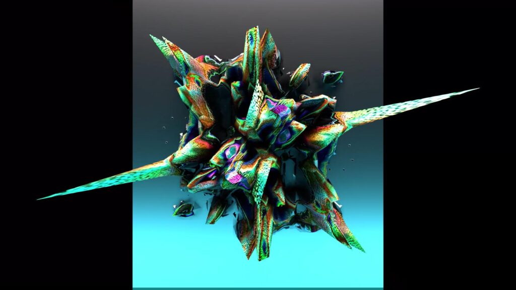 Abstract glowing fractal flower animation