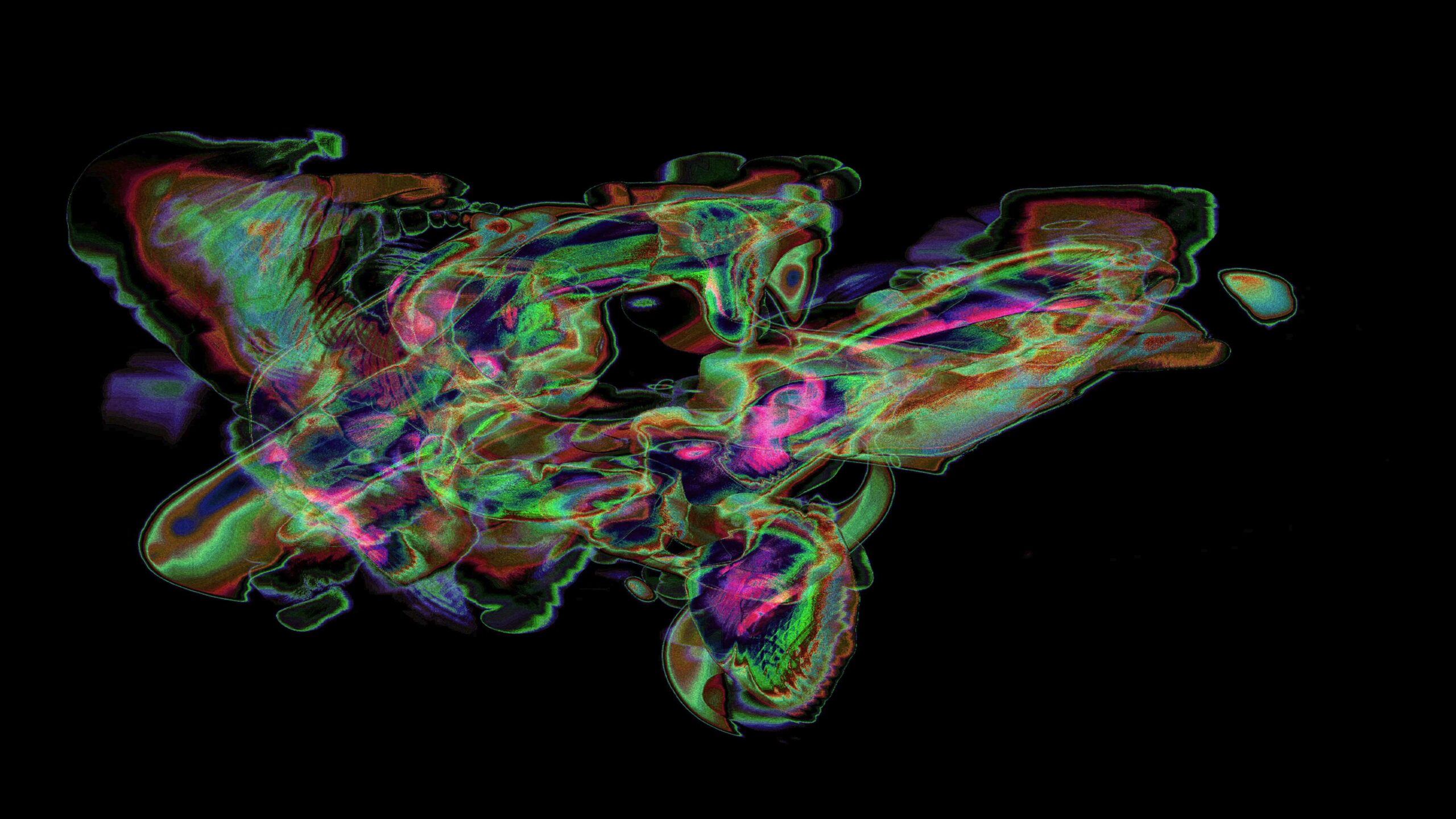 Vibrant abstract 4K video artwork with swirling neon colors.