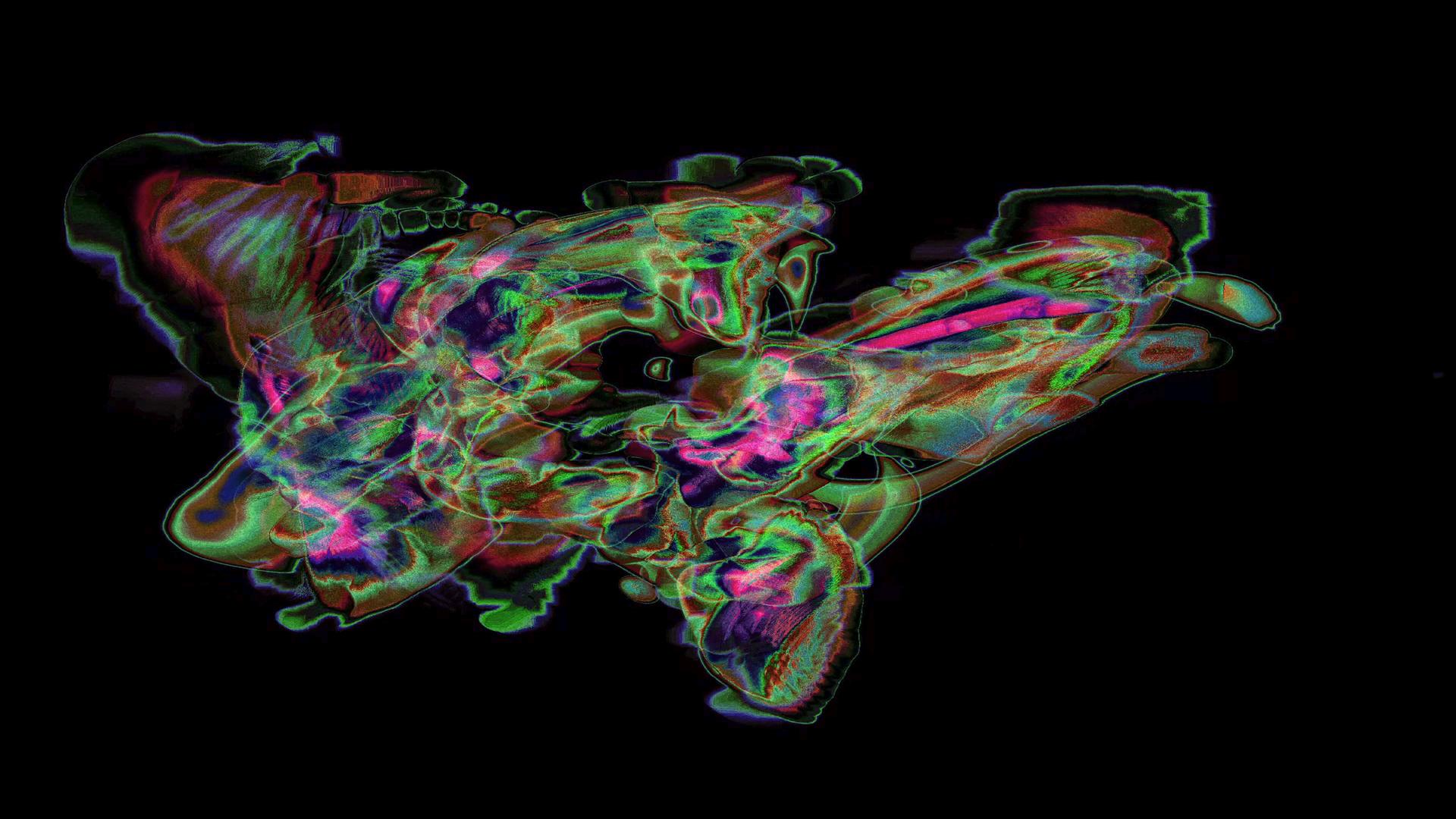 Abstract HD video loop of neon art featuring swirling vibrant patterns.
