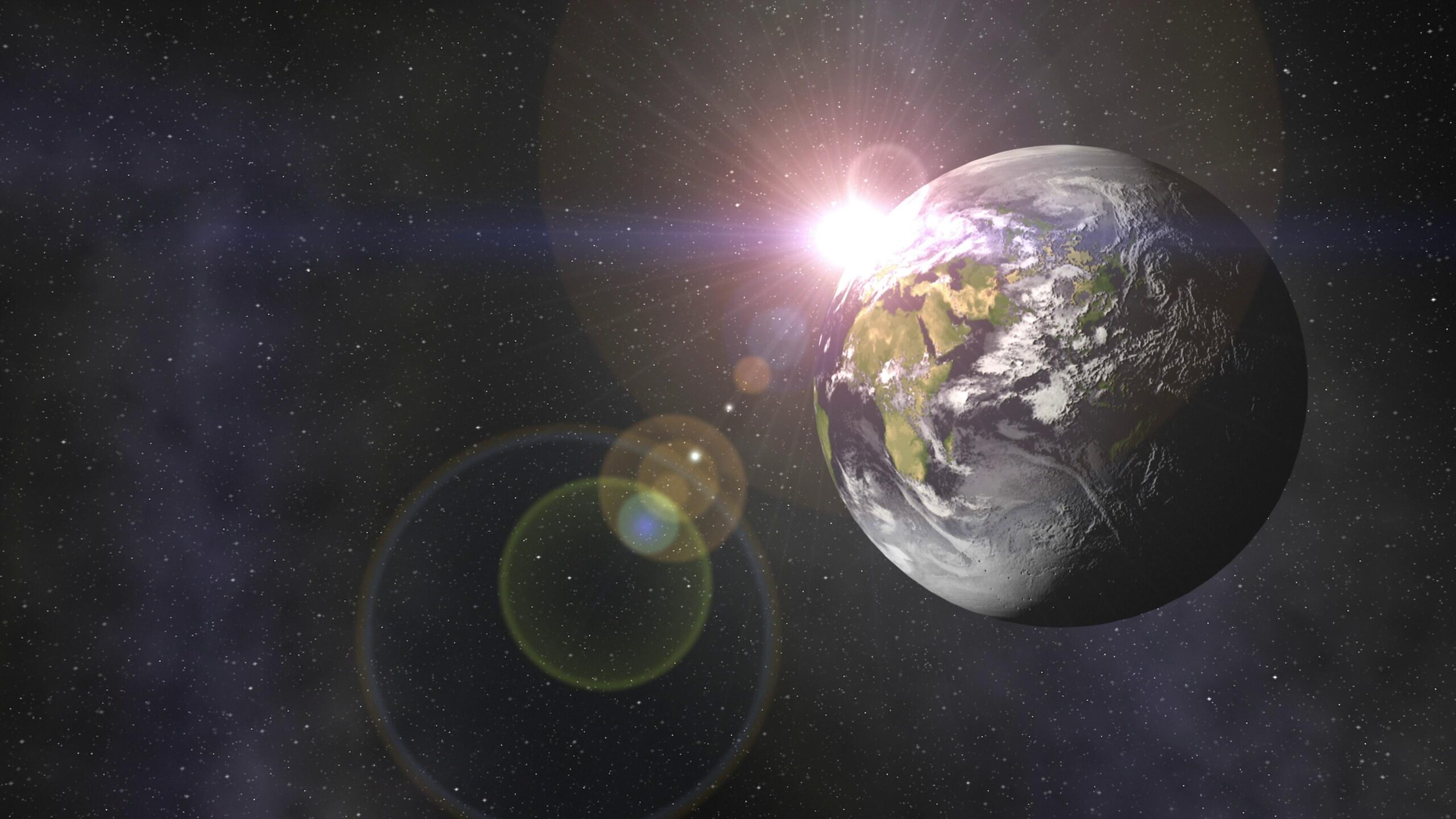 4K video of sunrise illuminating Earth from the cosmos, showcasing planet’s beauty amid vast space.