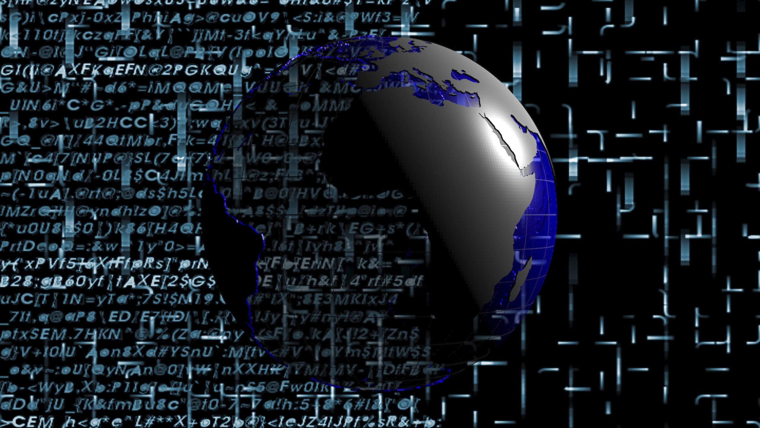A digital globe with data overlay, emphasizing technology integration and global communication themes.