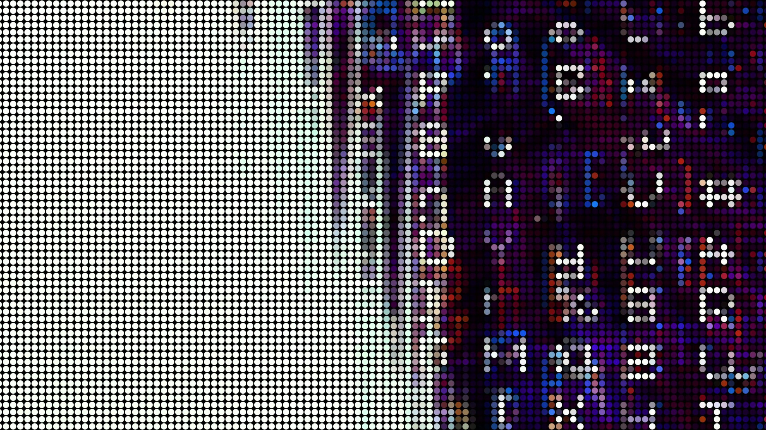 Vibrant 4K abstract video loop featuring a pixelated design with a contrast of colorful dot patterns, embodying digital code aesthetics.