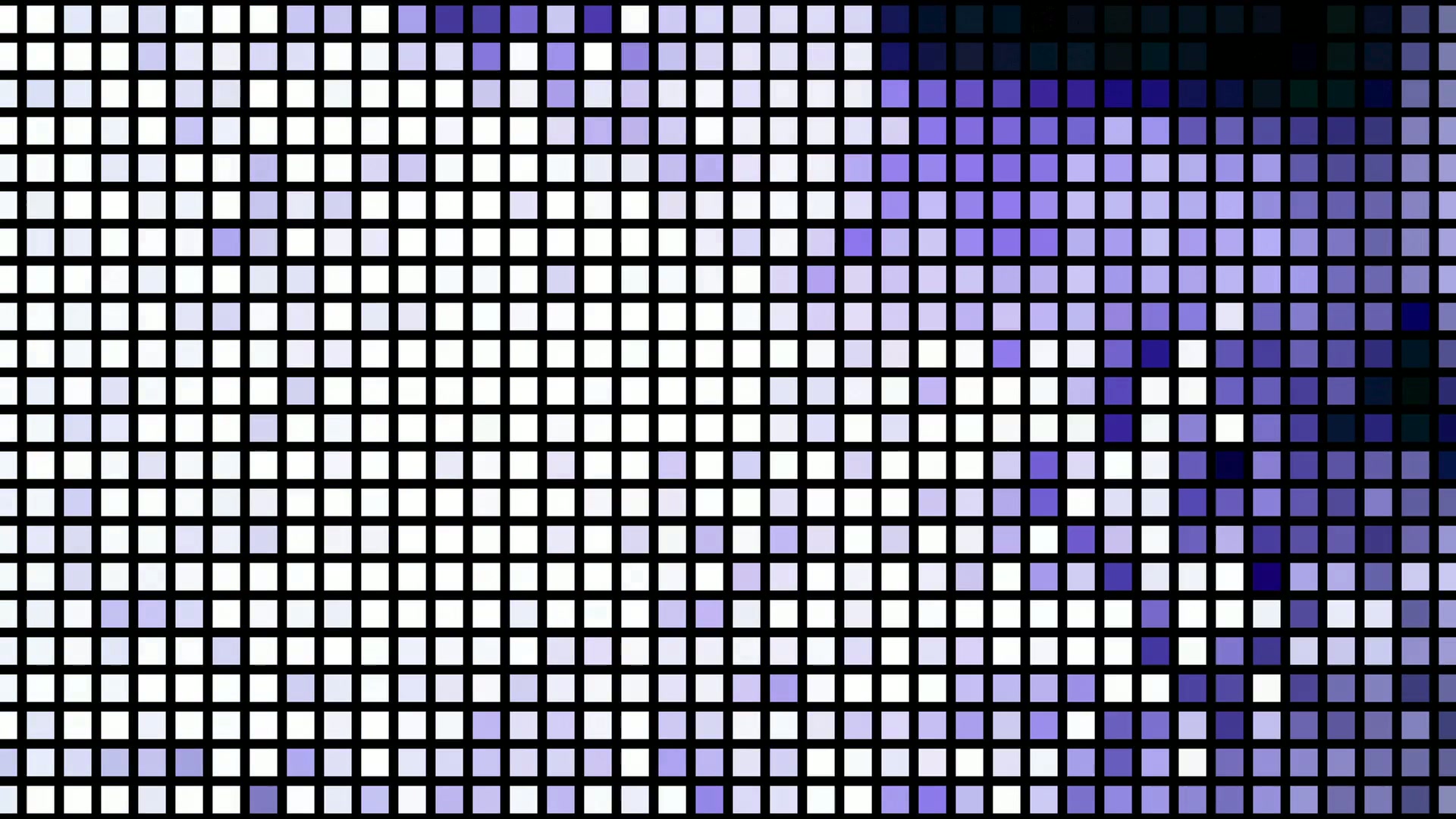 Abstract video background loop of a grid pattern of colorful squares with a gradient from white to deep purples and blues, creating a vibrant and modern visual effect.