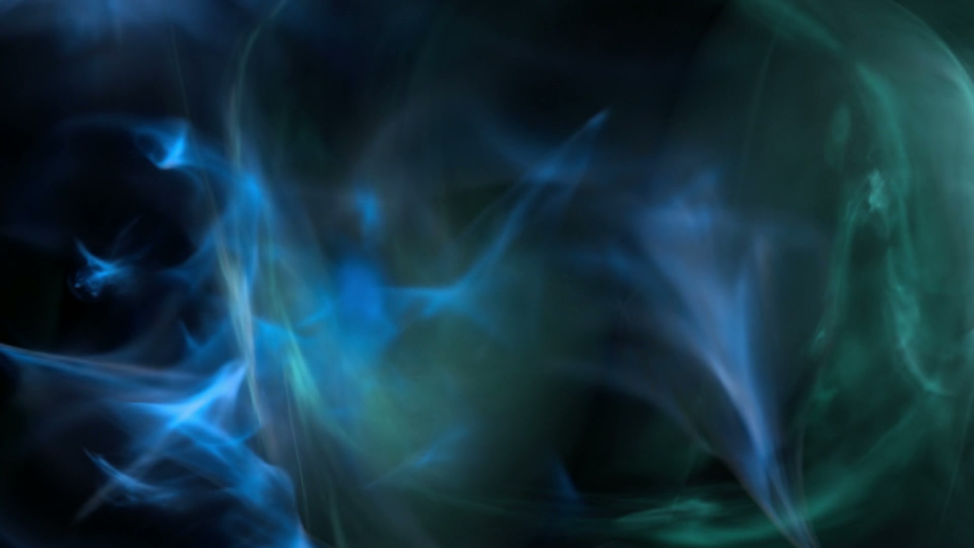 Abstract swirling video loop with blue and green hues creating a dynamic and ethereal scene, evoking a sense of depth and tranquility.