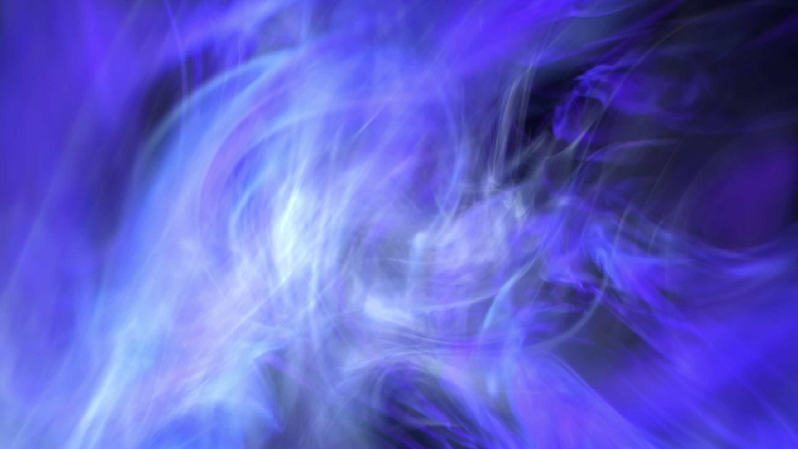 4K video loop abstract purple-blue swirling energy swirls dynamically against dark video backdrop.