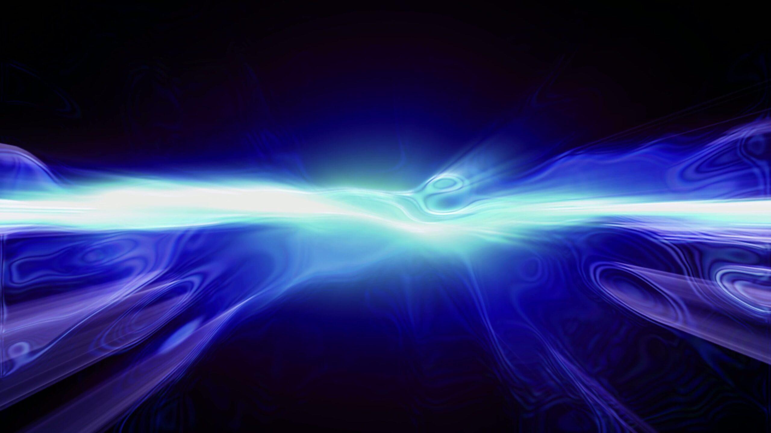 Vibrant 4K video loop of a blue energy streak with glowing light effects.