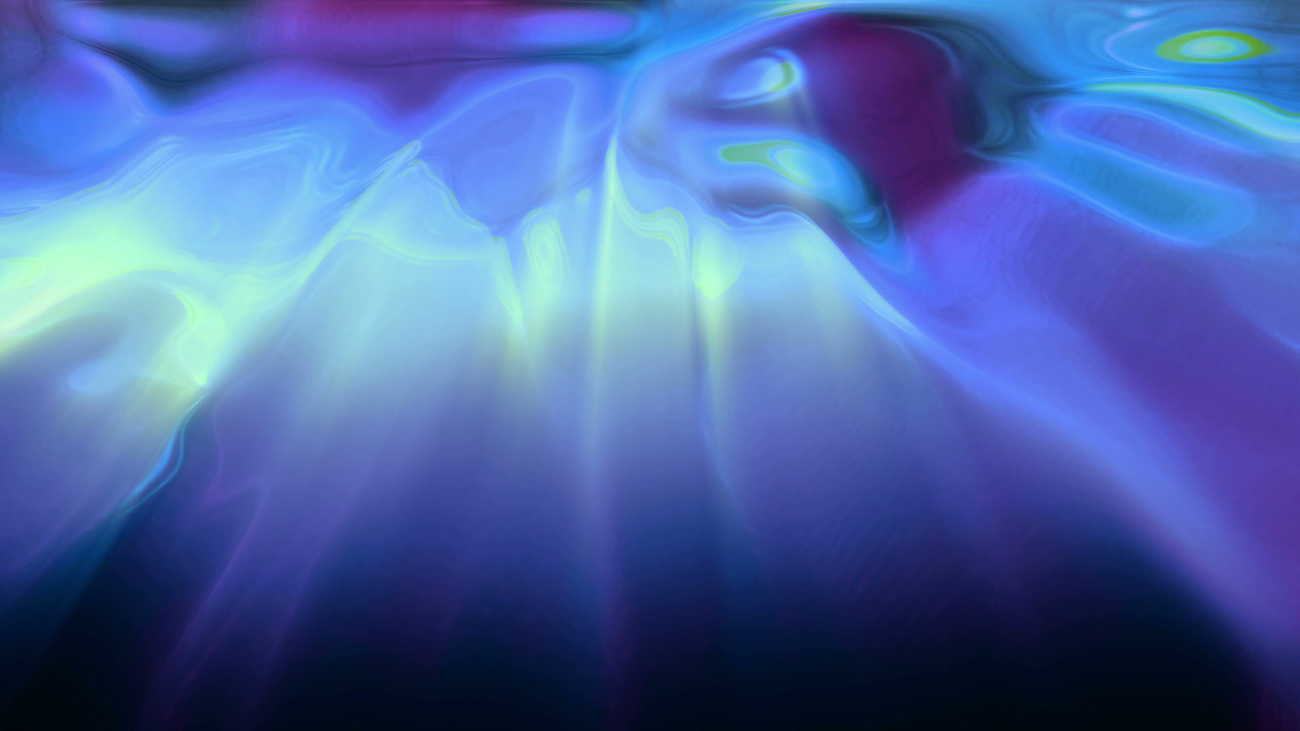 Vibrant 4K video loop of abstract swirls in blues and purples.