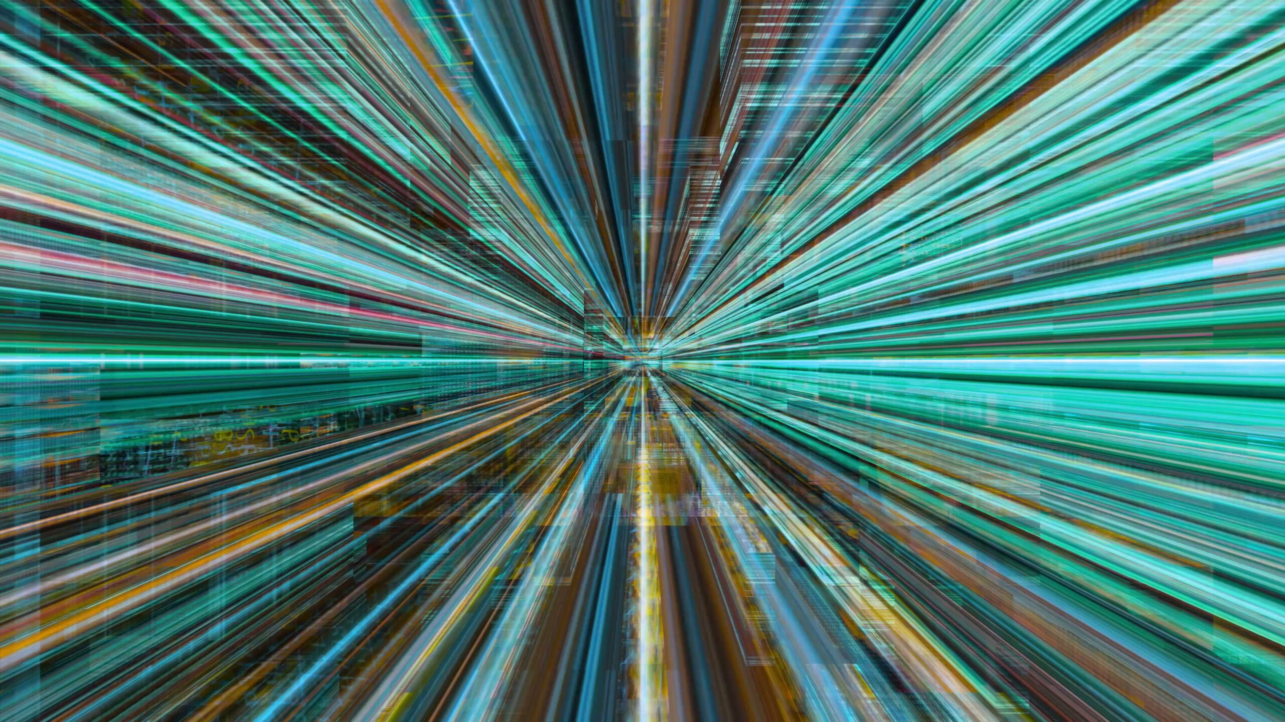 A 4K looping dynamic digital art video depicting vibrant light streaks in a futuristic cityscapes, creating a sense of high-speed and innovation.