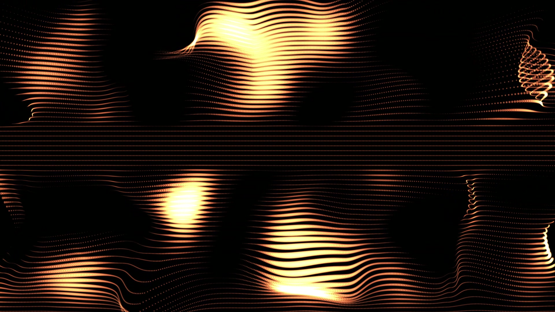 Abstract video loop featuring wavy orange and yellow lines on a dark background, creating a sense of energy with glowing focal points and a fluid, vibrant animation.