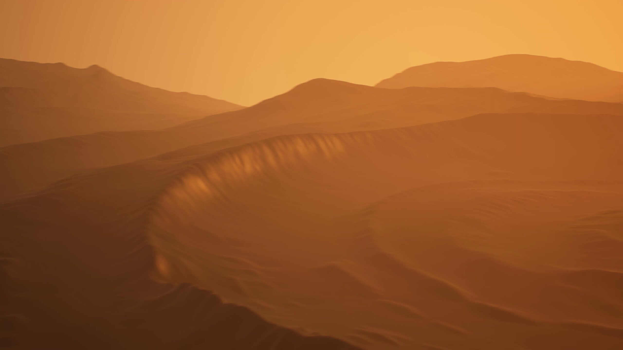 Stunning Martian sand dune sunset 4K video panorama