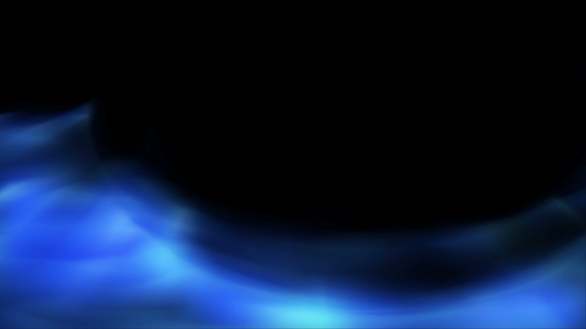 Abstract looping video of blue wavy patterns against a black background, resembling cosmic waves or nebulae with a sense of depth and flowing motion.