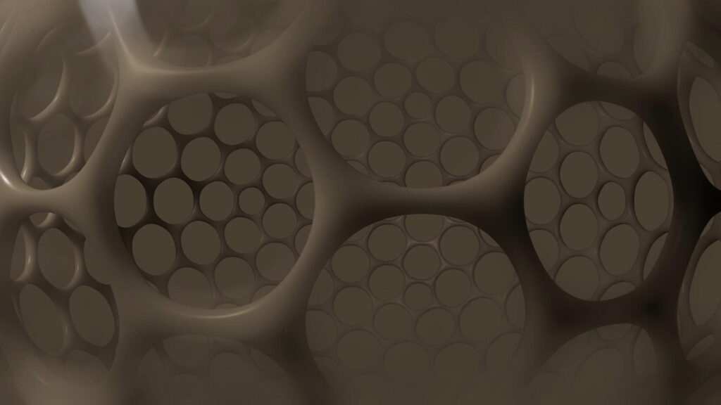 Abstract textured video background featuring wave-like nano circles in earthy tones.
