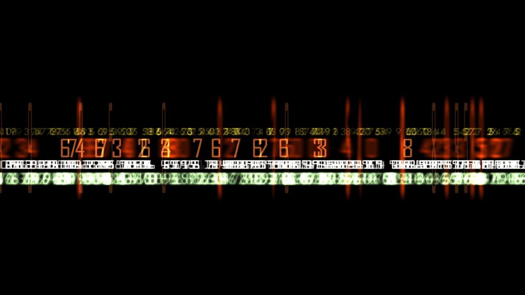 Streaming Digital Numbers on Black 4K Loop