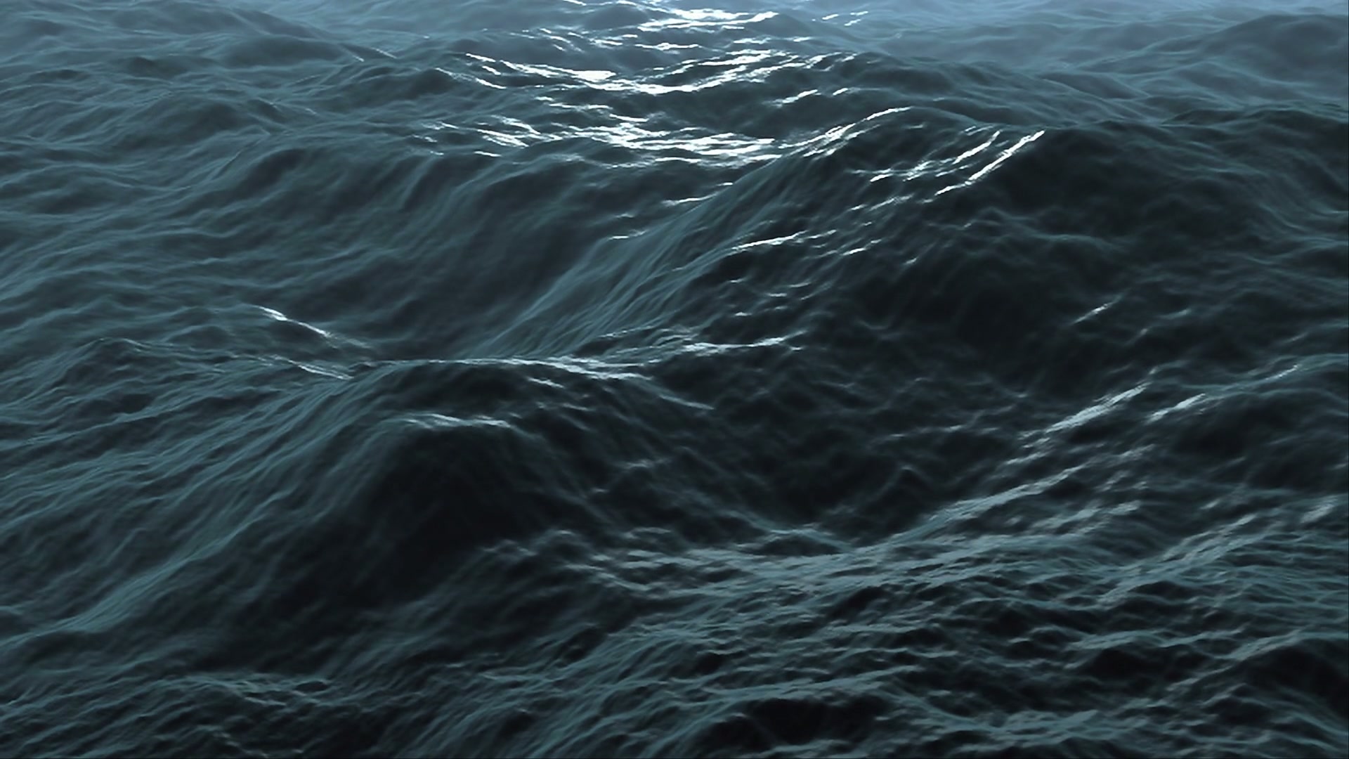 A serene ocean video loop with rolling blue waves glistening under sunlight, highlighting the natural beauty and dynamic surface texture.