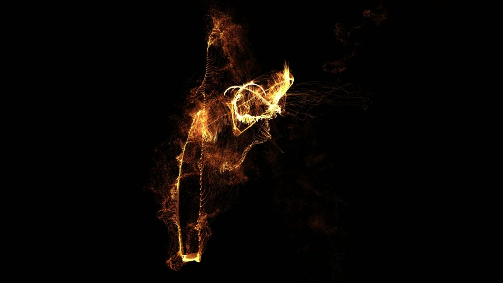 Luminous Abstract Particle Dance Loop