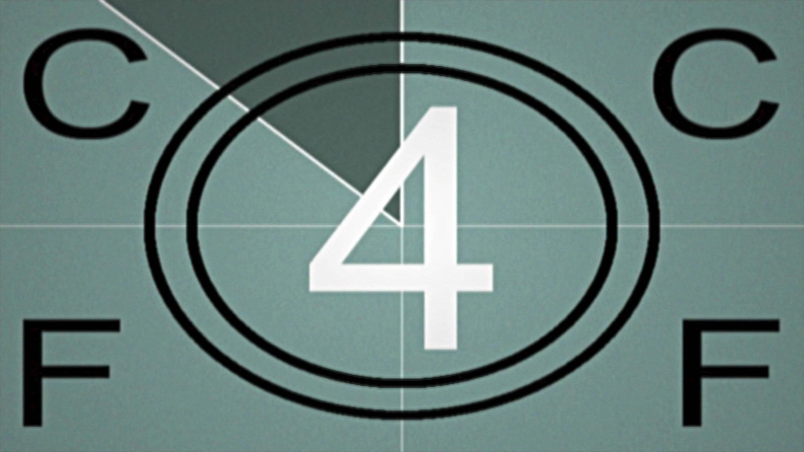 4K video classic film countdown with numbers on a green background, invoking anticipation and cinema nostalgia.