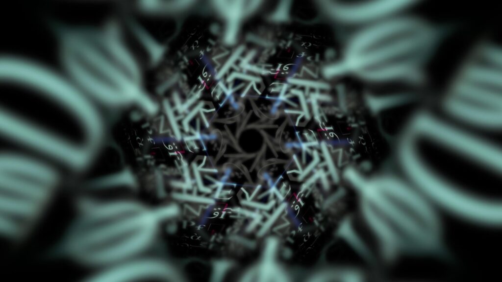Digital Abstract Geometric Light Patterns 4K Loop