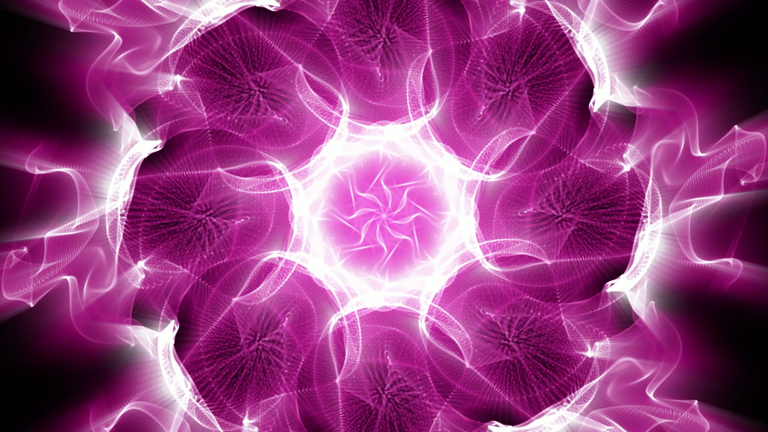 Vibrant purple fractal 4K animation loop with glowing sacred geometry patterns.