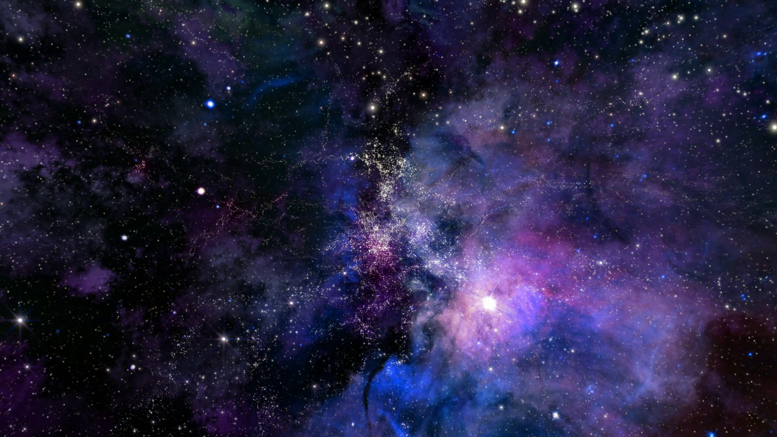 Majestic 4K video loop of colorful stars and nebula in a deep space journey.
