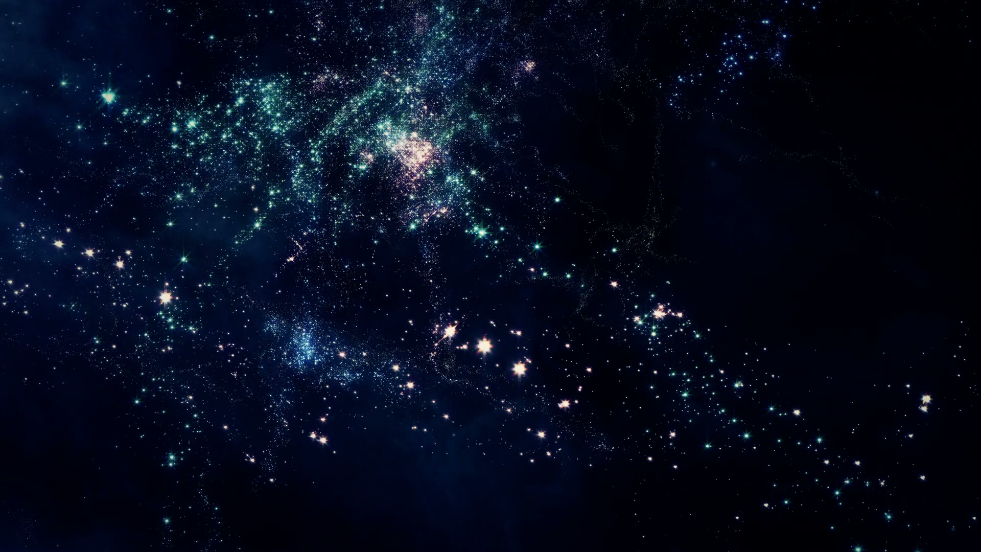 A breathtaking video loop of a starry space journey, showcasing thousands of shimmering stars across the cosmic expanse, highlighting dense star clusters and ethereal nebulae, illustrating the captivating beauty of the galaxy.